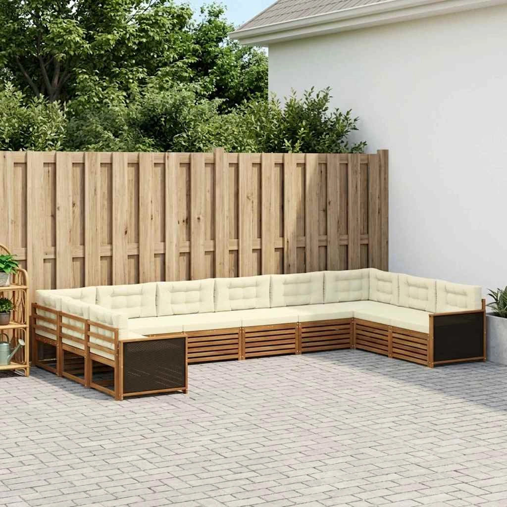 Set divani 10 pz Legno di Acacia Massello 3383883