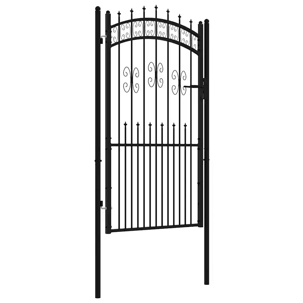 Cancello per recinzione con punta a lancia nero 103x175 cm in acciaio verniciato a polvere 151093