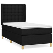 Letto singolo | Letto per adulti | Giroletto a Molle con Materasso Nero 80x200 cm inTessuto