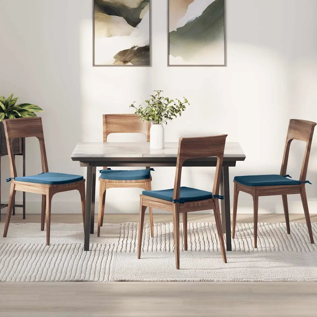 Cuscini per Seduta 4 pcs Blu 40 x 40 x 3 cm Velluto
