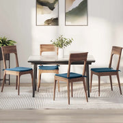 Cuscini per Seduta 4 pcs Blu 40 x 40 x 3 cm Velluto