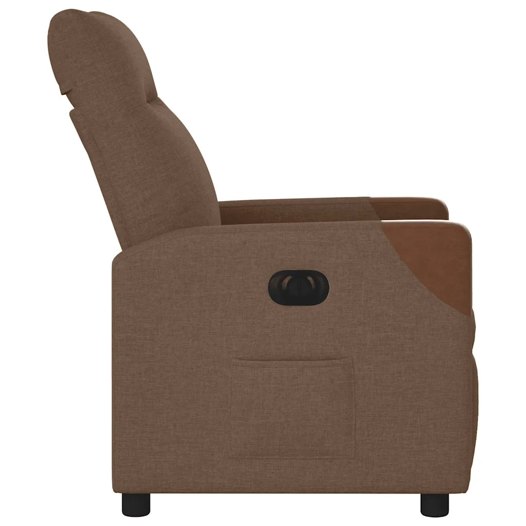 Poltrona | Sedia Relax Elettrica Reclinabile Marrone in Tessuto