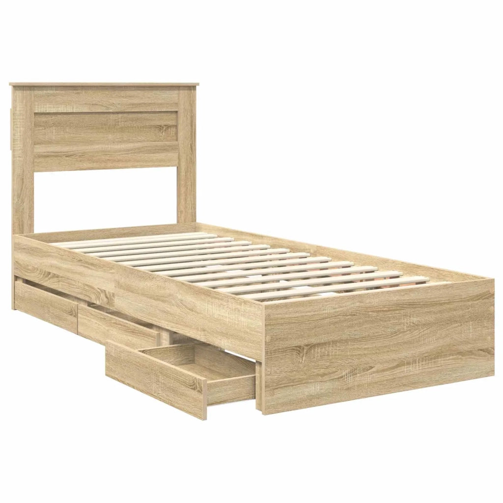 Struttura del letto con cassetto Rovere Sonoma 90 x 200 cm 3409879