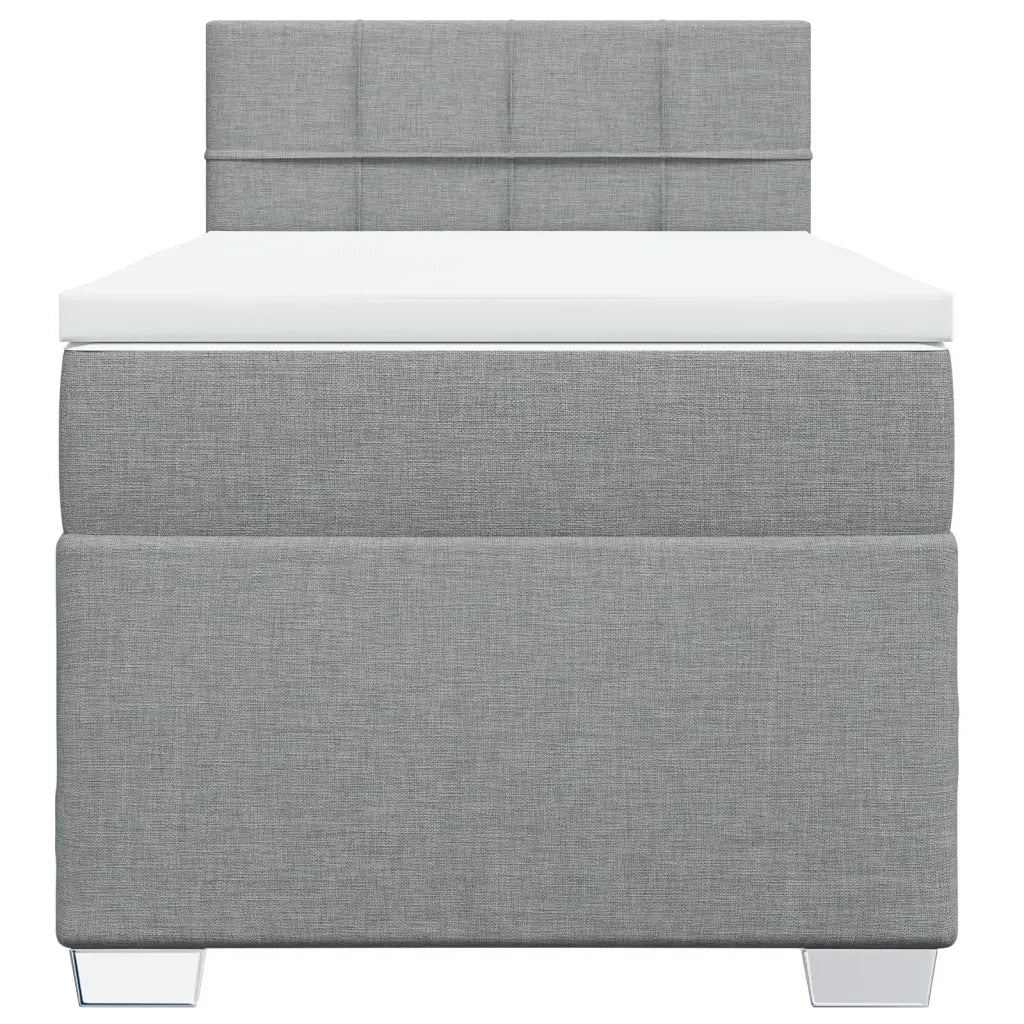 vidaXL Giroletto a Molle con Materasso Grigio Chiaro 90x190 cm Tessuto