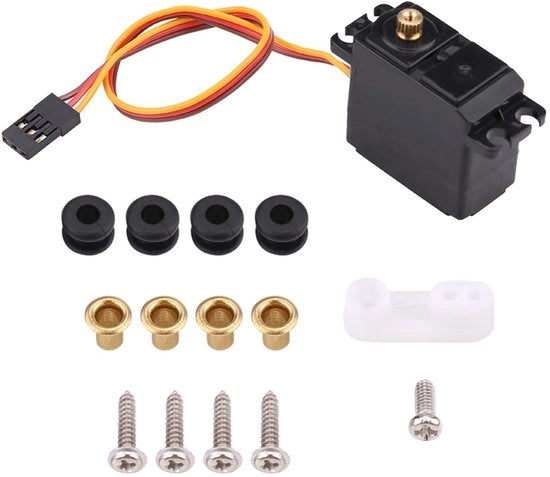 Servo RC Veiyi, alettatura metallica 2,2 kg, impermeabile, mini-servo, dimensioni 3 x 1,5 x 4 cm, accessori RC per auto a distanza 1/16/14/12