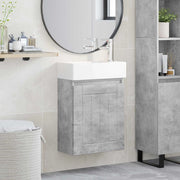 Mobile bagno con rubinetto Grigio Cemento 45,5 x 25,5 x 84 cm 889494