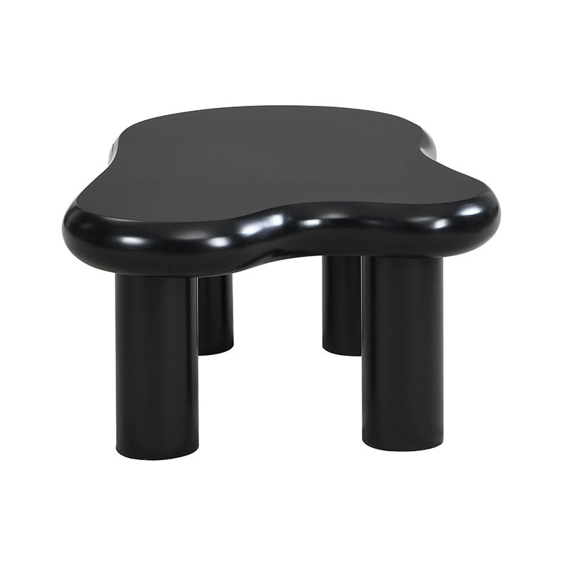 Tavolino da caffè a forma di nuvola con LED a 16 colori e cassetto; 98 x 65;5 x 40 cm; nero in MDF
