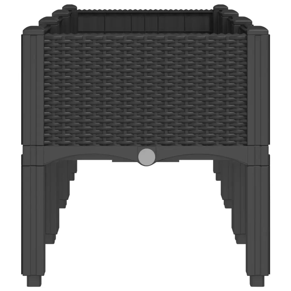 Fioriera da Giardino con Gambe Nera 120x40x42 cm in PP 367898
