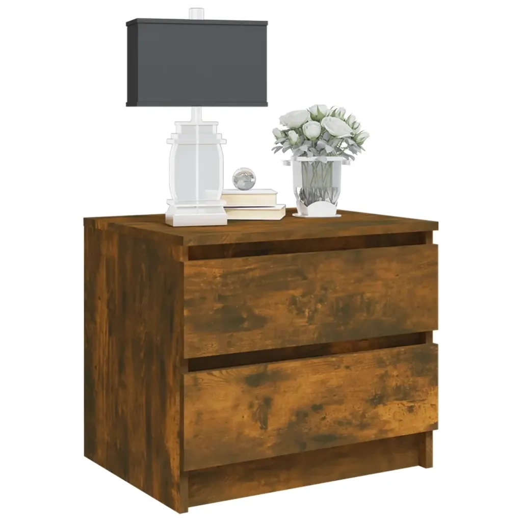 Comodino-Tavolino da notte Rovere Fumo 50x39x43,5 cm in Legno Multistrato