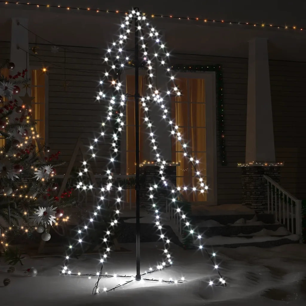 Albero di Natale a Cono-Luci decorative natalizie 200 LED per Interni Esterni 98x150 cm 211927