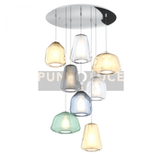 SOSPENSIONE CROMO 8 LUCI TONDA VETRI (ALPHA VE + AM) (BETA TR + BL + AM) (GAMMA FU + AM + TR) 1176CR-S8 T ABG-MC