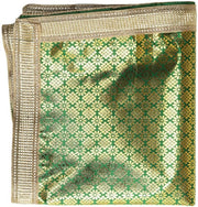 Tessuto decorativo per sfondo Puja Chunari Chunni per Navratri Festival tradizionale indiano decorazione Chunr MATA Ki Chunri per statua Chowki Aasan Mat Posters cornice (dimensioni: - 40 pollici x 18 pollici) (verde)