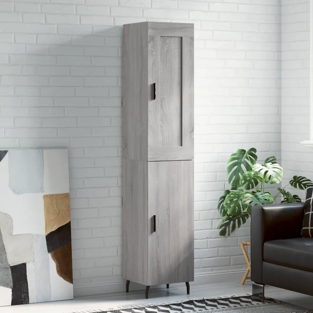 Credenza | Madia | Buffet da pranzo | Armadio da pranzo Grigio Sonoma 34,5x34x180 cm in Legno Multistrato