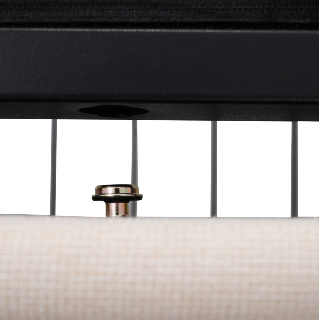Letto imbottito 140x200 cm con LED; 4 cassetti e testiera regolabile beige