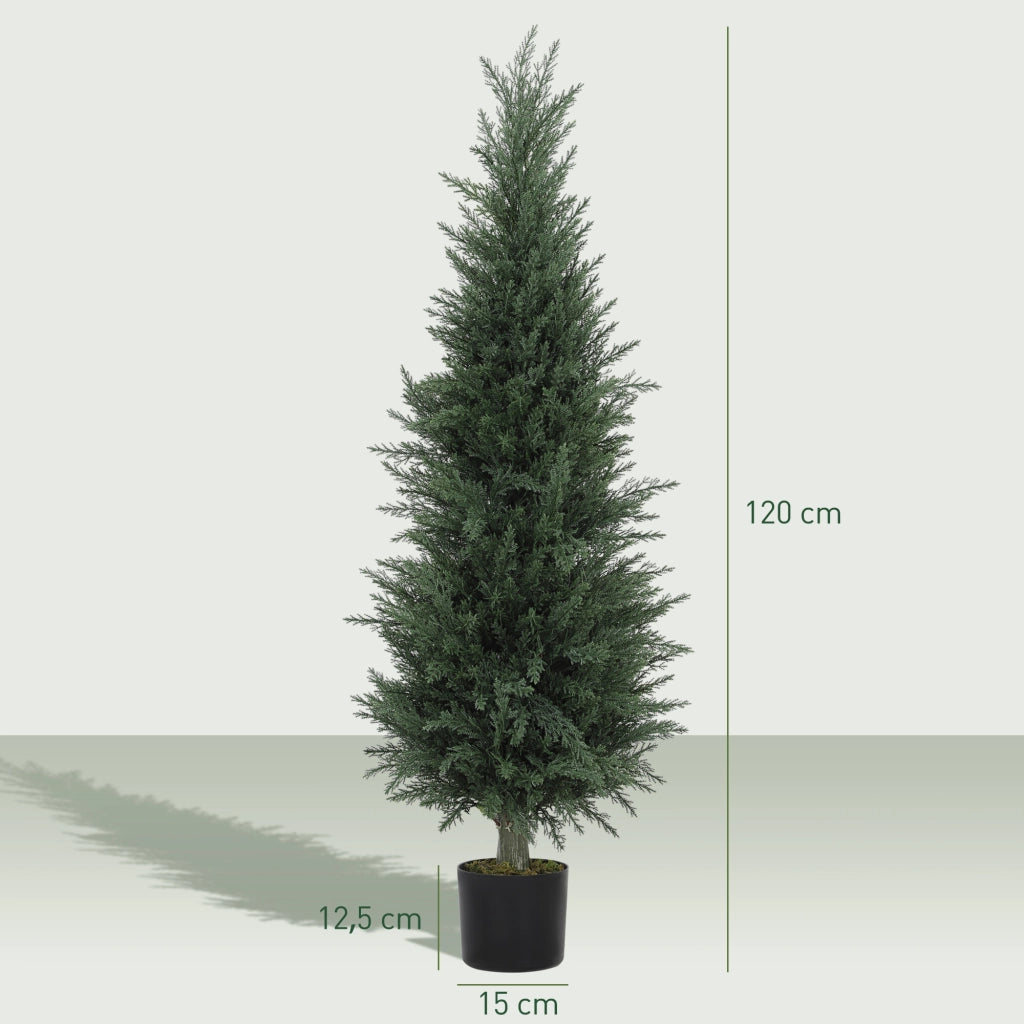 Pianta artificiale di cipresso ¨C Xylo ¨C 638 foglie, con vaso, resistente UV, verde