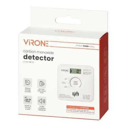 RILEVATORE MONOSSIDO DI CARBONIO A BATTERIA CON DISPLAY E ALLARME ACUSTICO