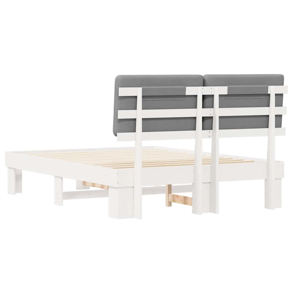 Letto con Testiera Rivestita Grigio chiaro 160 x 200 cm 877338