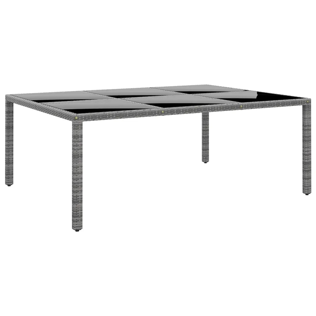 Set da Pranzo per Giardino 11 pz in Polyrattan Grigio cod mxl 37947