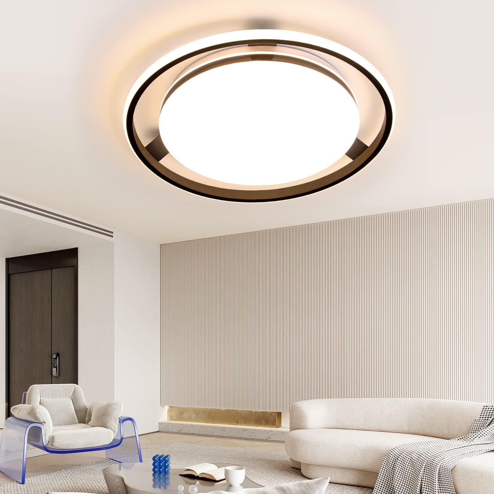 ZMH Lampada da soffitto LED design ruota rotonda dimmerabile 42W telecomando