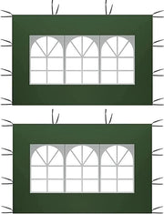 Pannelli laterali in PVC acqua resistente verde, 2 pezzi, 2x3 m, tenda da giardino con protezione UV 210D, sostituzione laterale per tenda da giardino esterna