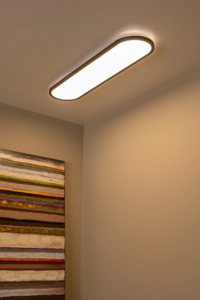Plafoniera LED ovale nera dimmerabile Lucide ELLY