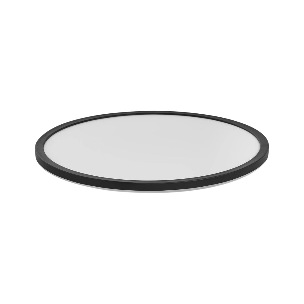Lampada da soffitto a LED, nera, in materiale sintetico, pannello luminoso a LED rotondo, lampada da incasso a soffitto con telecomando