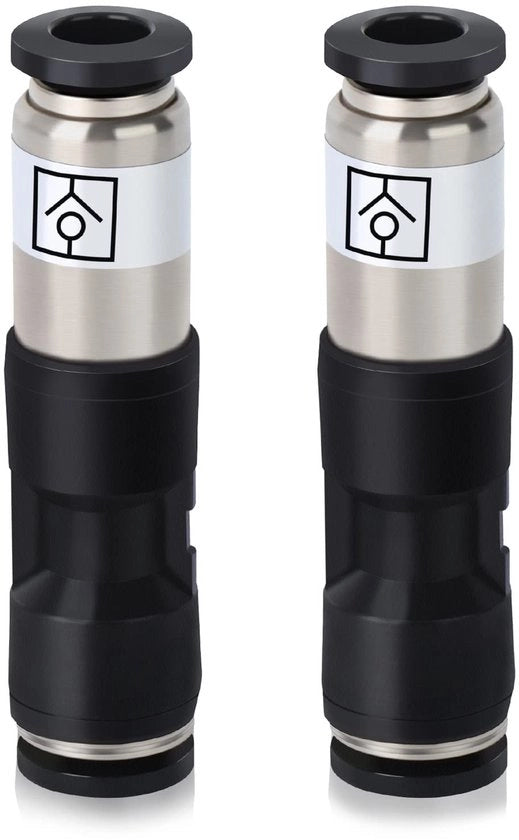 Connettore di ritorno a flusso 8 mm - 2 pezzi - Flusso d'aria Push to Connect - Alta pressione - Acciaio inossidabile - Installazione semplice - Fitting d'aria