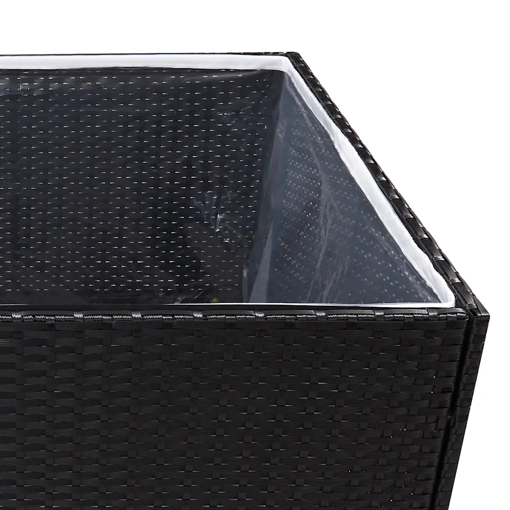 Fioriera | Cassetta per fiori | Vaso da Giardino Nero 157x80x80 cm in Polyrattan