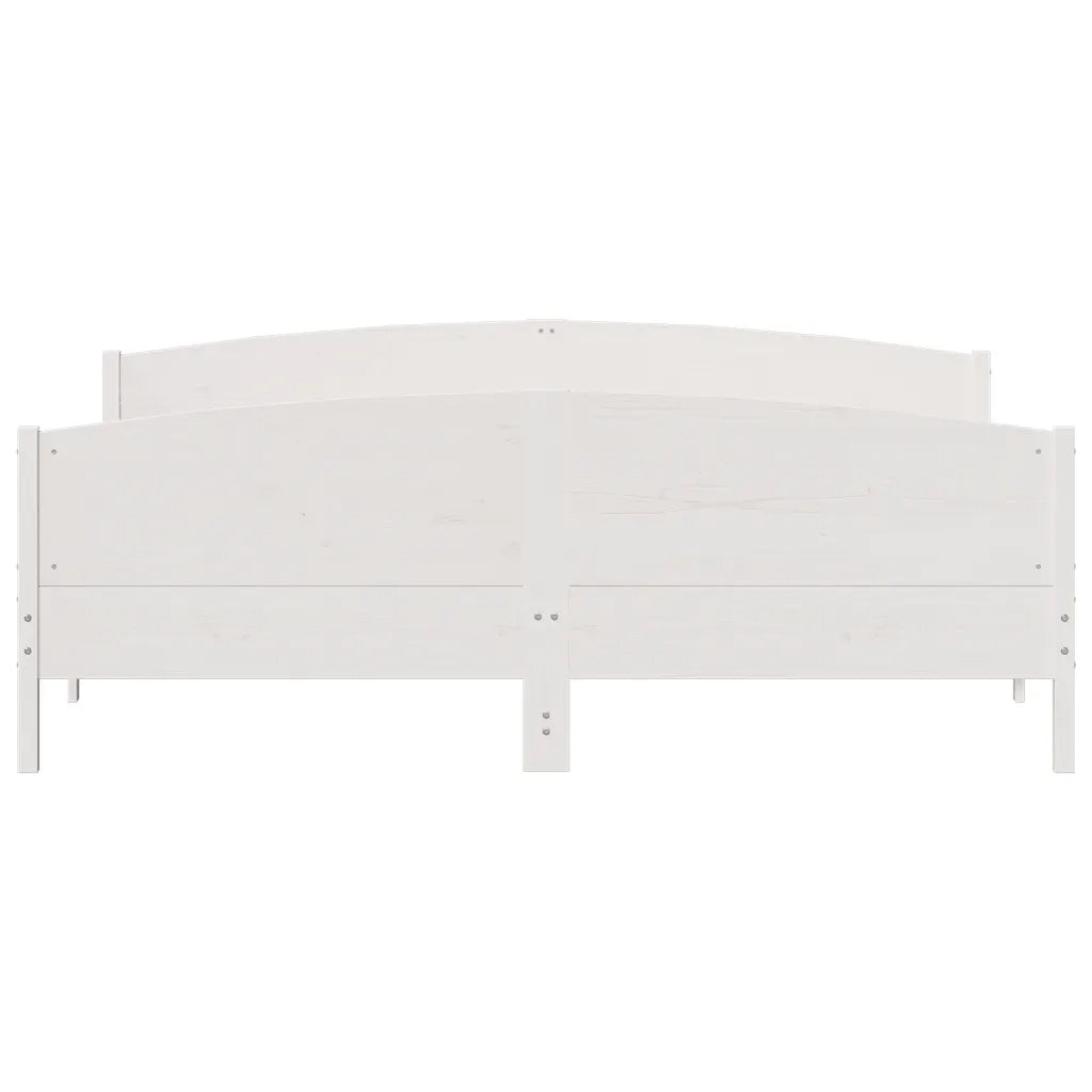 Giroletto senza Materasso Bianco 180x200 cm Legno Massello Pino