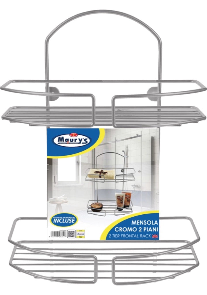 MAURY'S MENSOLA BAGNO 2 PIANI CROMO