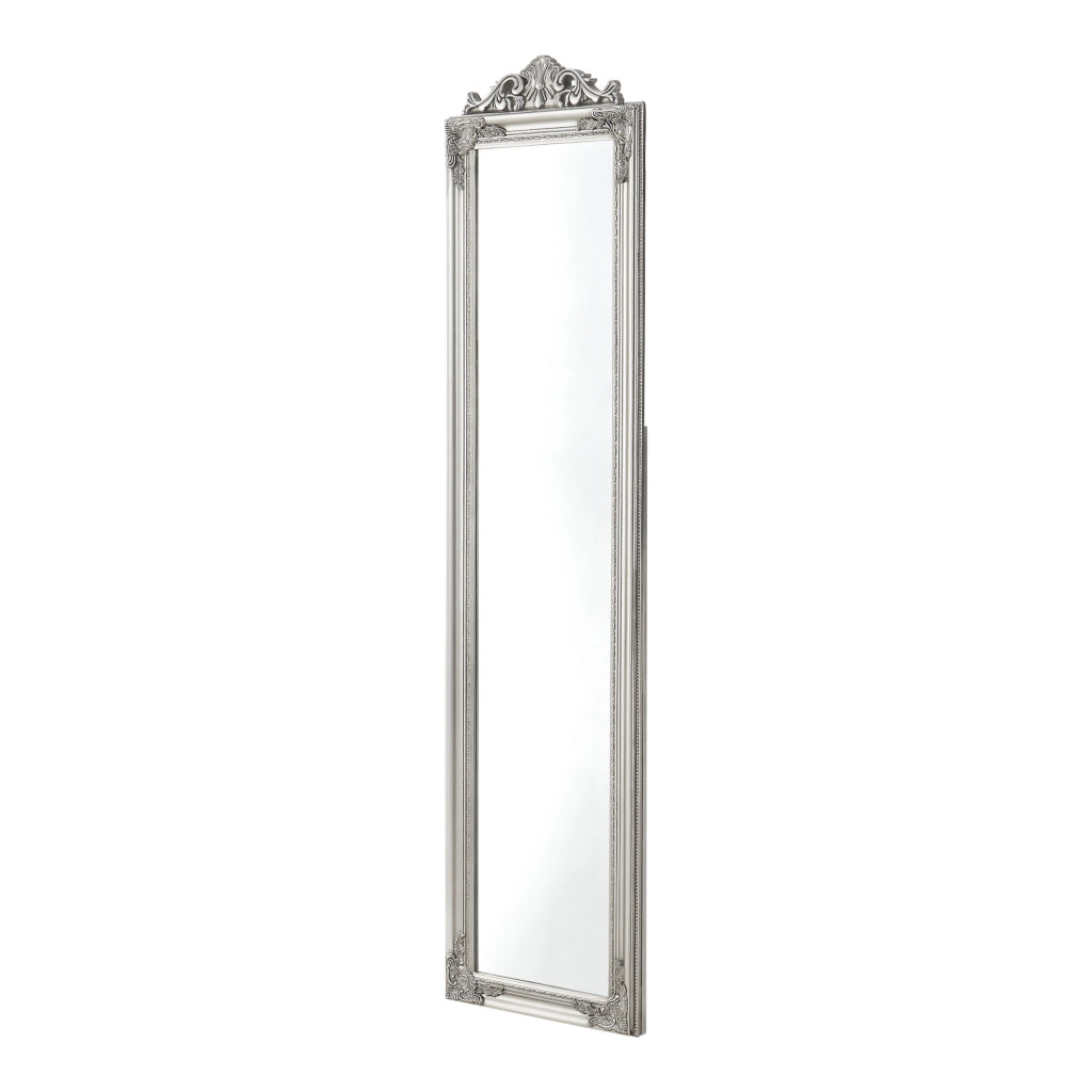 Specchio da Terra Arezzo a Figura Intera 160 x 40 cm Cornice in Eucalipto - Argentato [en.casa]