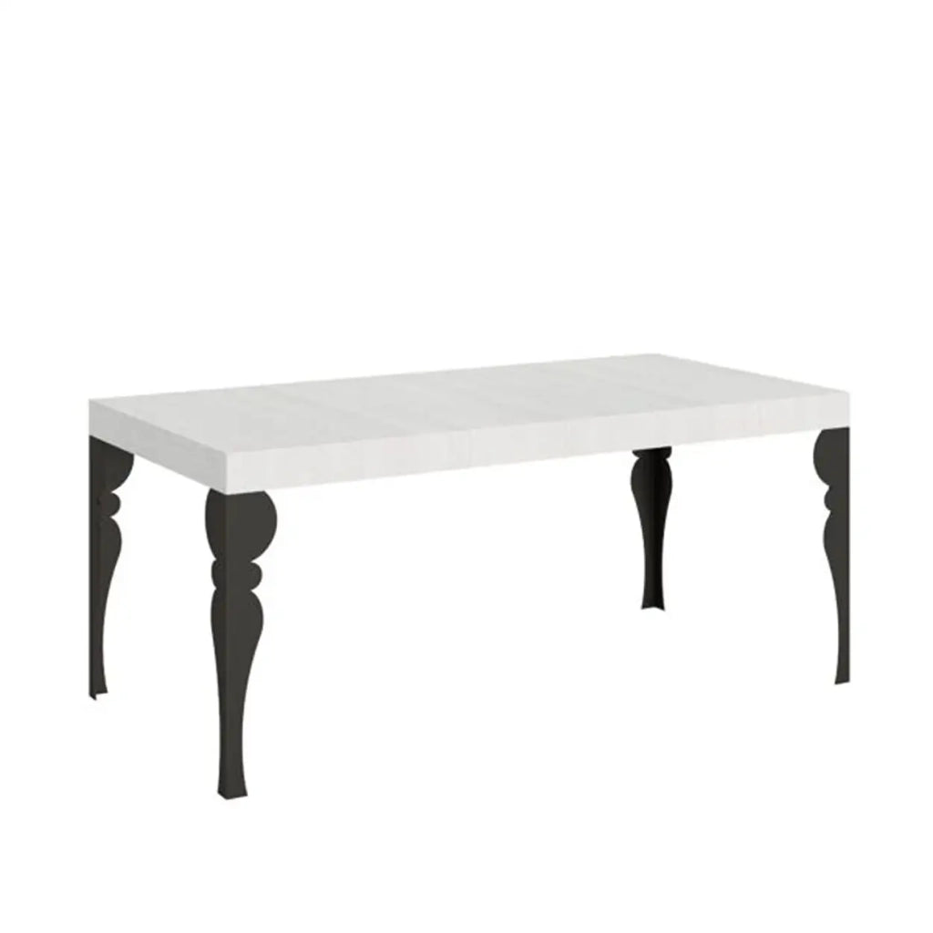 Tavolo allungabile 180/440x90 cm Paxon Premium colore bianco frassino gambe antracite