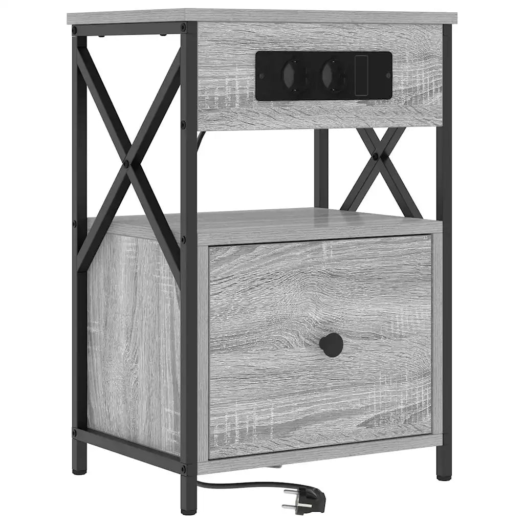 Set di 2 Comodini | Armadio da Notte | Mobiletto da notte Grigio Sonoma 40 x 31 x 60 cm