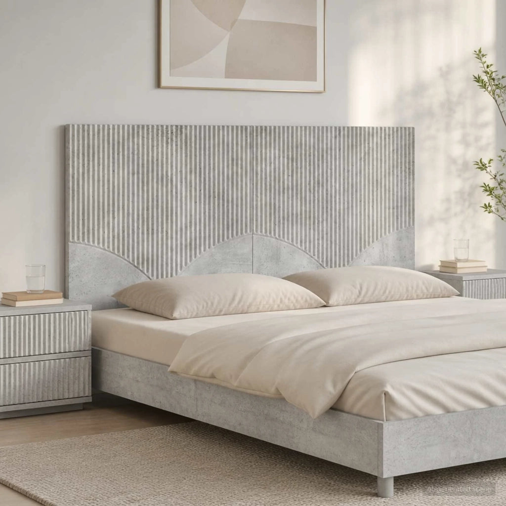 Testiera da Muro HOORN Grigio Cemento Legno ingegnerizzato 897408