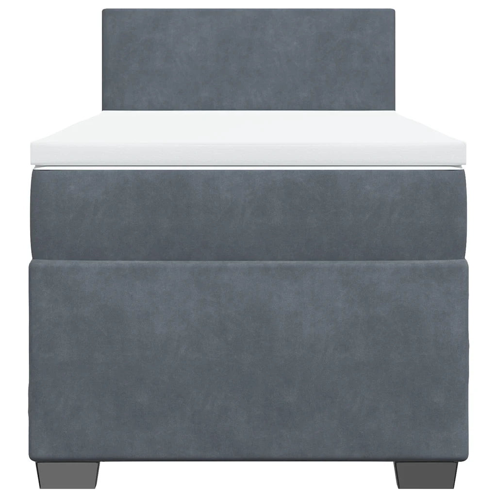 Giroletto a Molle con Materasso Grigio Scuro 100x200 cm Velluto 3288529