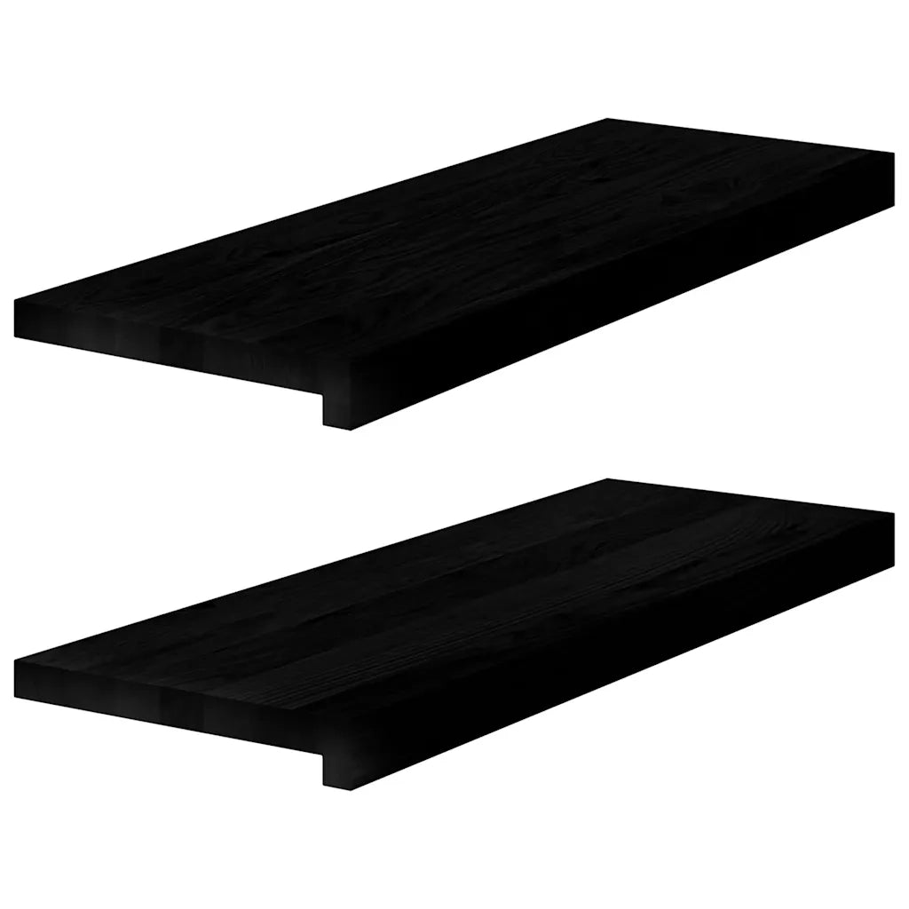 Gradini 2 pz | Tappetini per scale autoadesivi Marrone Scuro 70x25x2 cm Legno Massello Rovere