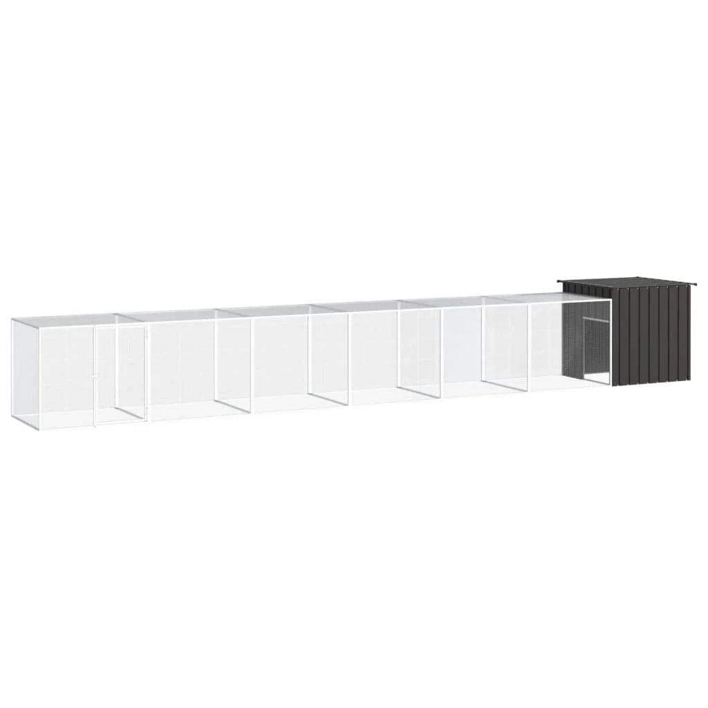 Recinto per pollaio in acciaio zincato antracite 700 x 91 x 100 cm 02_0043932