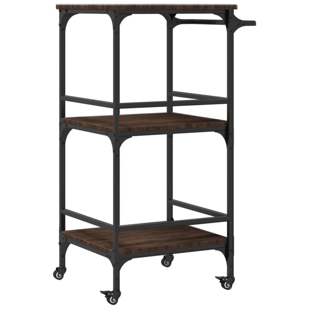 Carrello Cucina Rovere Marrone 60,5x50x105 cm Legno Multistrato 842340