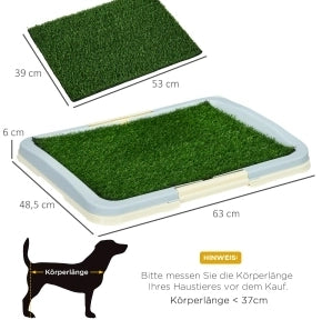 Toilette per cani e cuccioli 63 x 48，5 x 6 cm in plastica verde e bianca