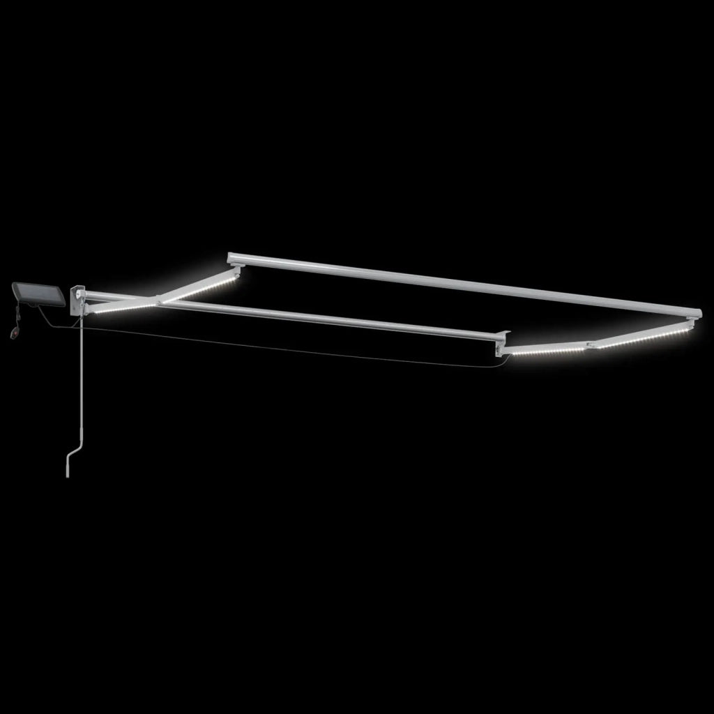 Tenda retrattile manuale con LED Tortora 3426209