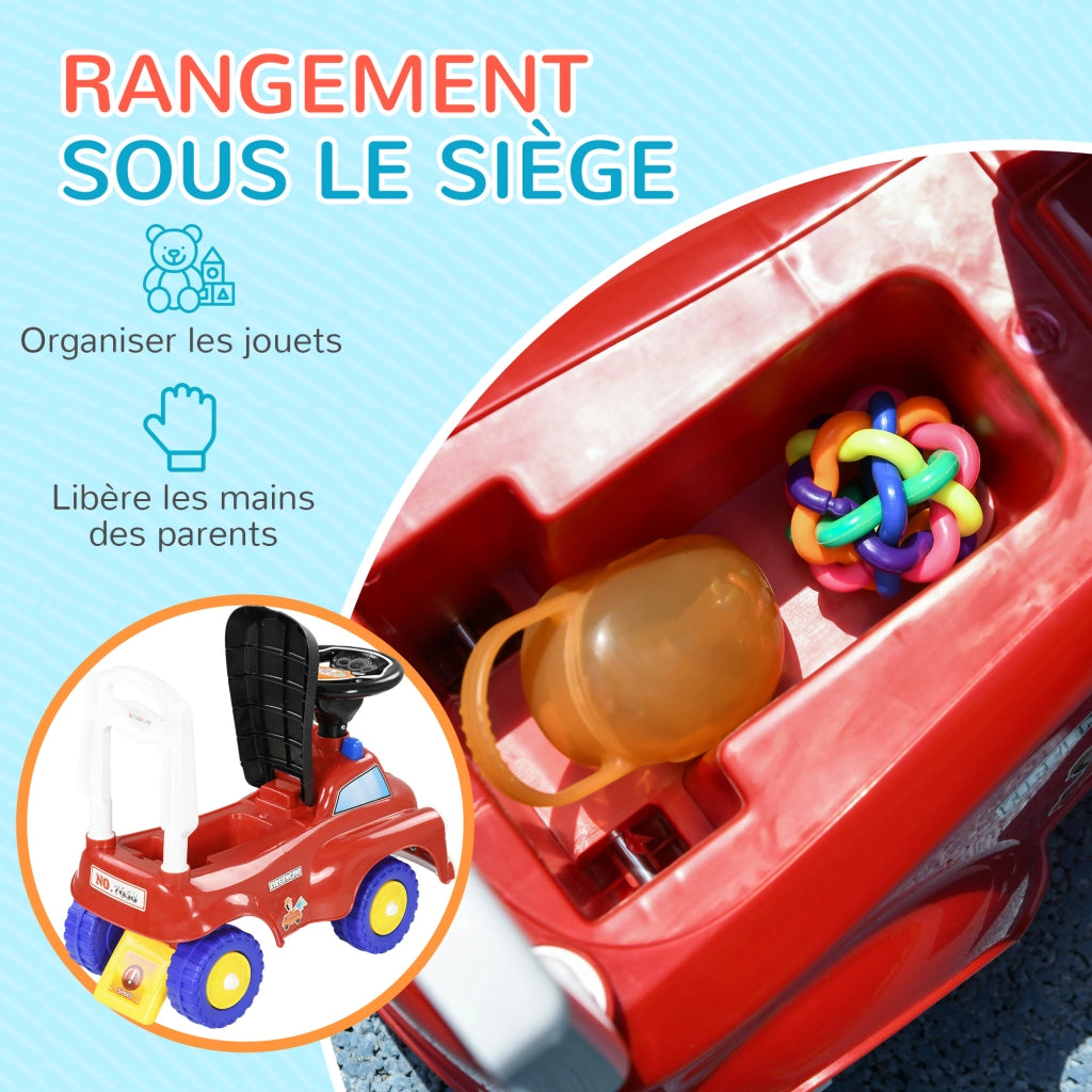 Camion dei Pompieri Portagiochi Porteur Trotteur Bambini ¨C zephmum ¨C Rosso