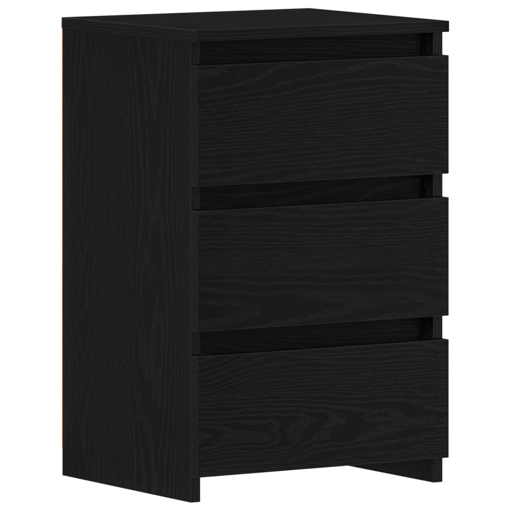 Comodini 2 pz Nero Rovere 40x35x62,5 cm Legno ingegnerizzato