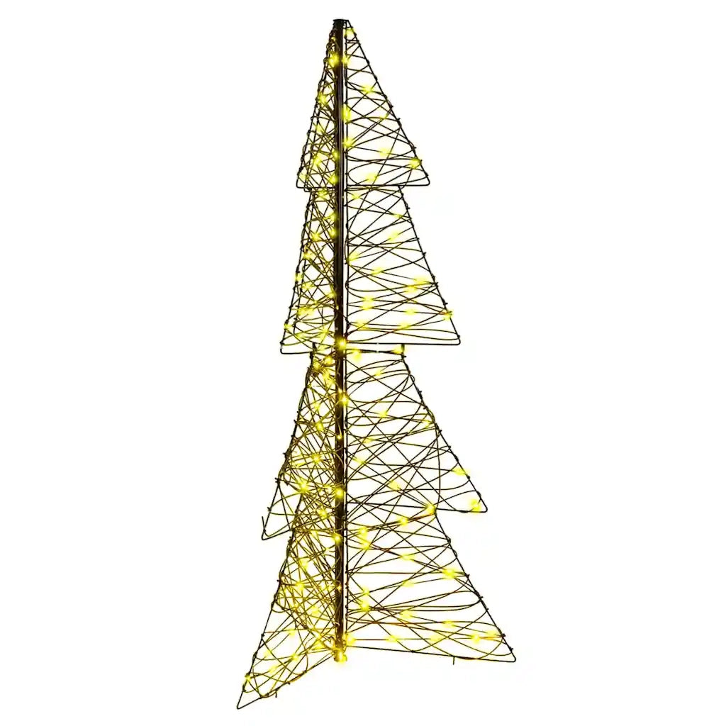 Albero di Natale con 160 LED Bianco caldo 150 cm Rattan