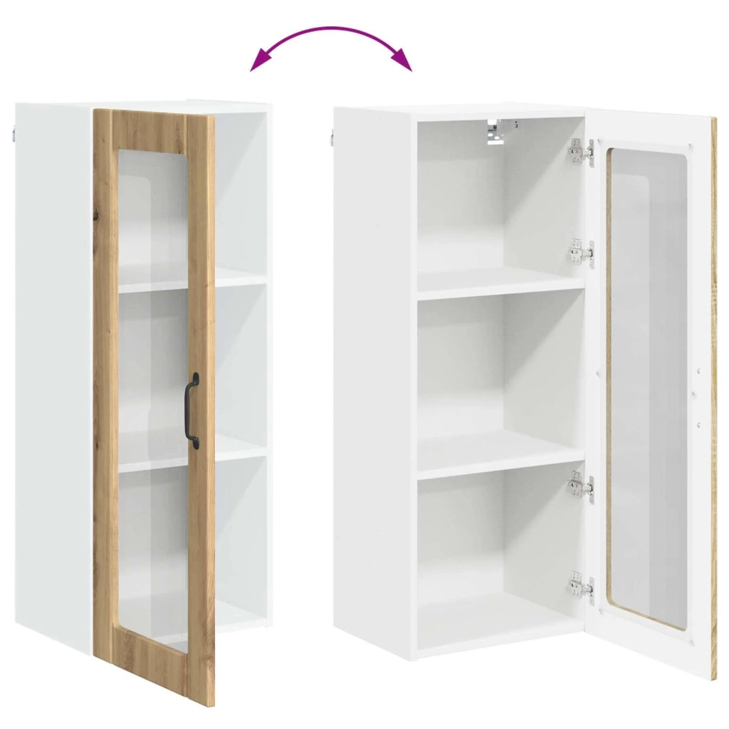 Pensile da cucina | Mobile in vetro da parete LUCCA Rovere Artigianale