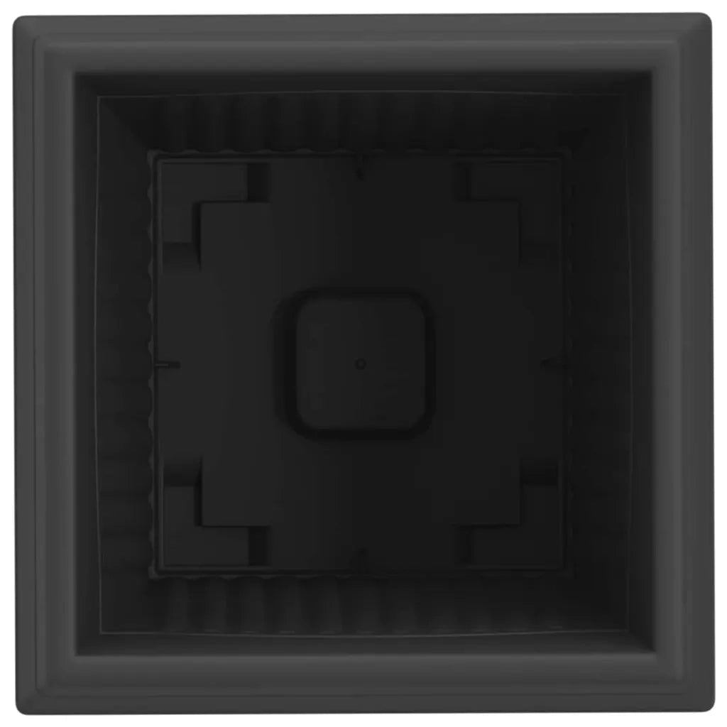 Vaso quadrato per fiori 6 pcs Nero 28,5 x 28,5 x 22 cm Plastica