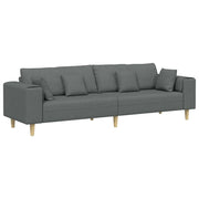 Divano | Divano da soggiorno | Sofa con cuscino Grigio scuro 250 x 77 x 76 cm Tessuto