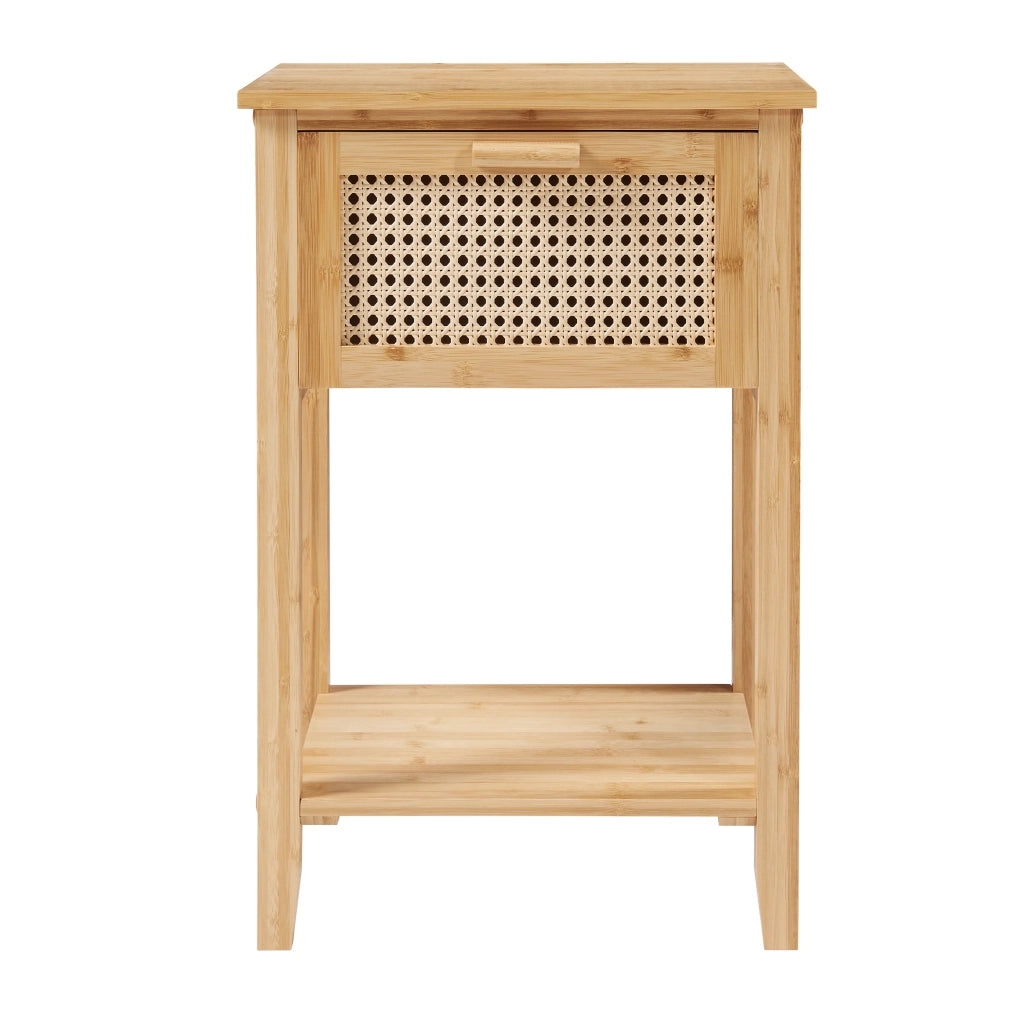 Comodino/contenitore/comodino in bambù Leirfjord 60 x 40 x 35 cm effetto rattan naturale 03_0011026
