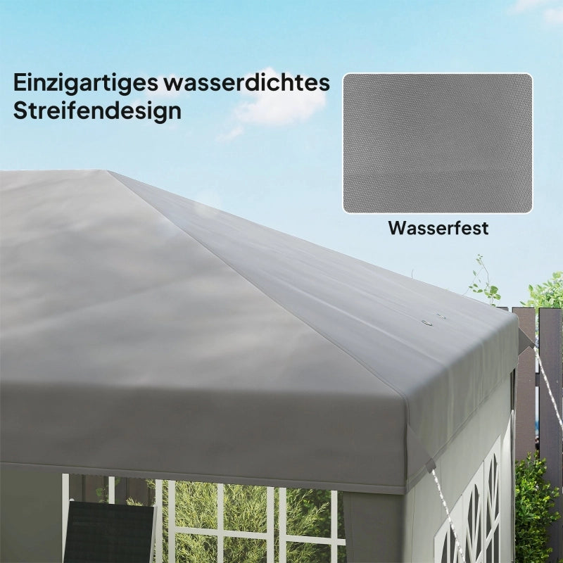 Padiglione circa 3x6m gazebo impermeabile pieghevole con 4 pareti laterali borsa da trasporto protettiva UV per finestre grigia