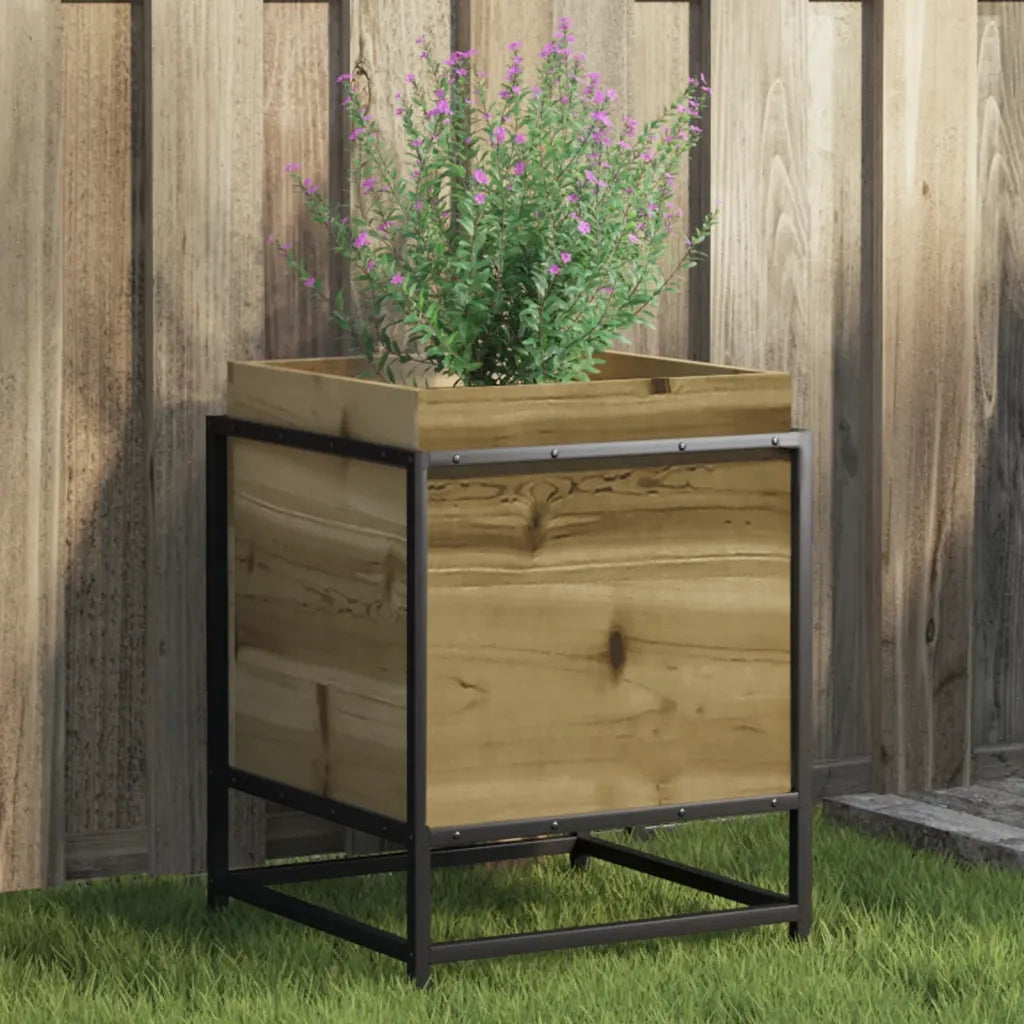 Fioriera da Giardino-Vaso da Esterno 40x40x50 cm in Legno di Pino Impregnato