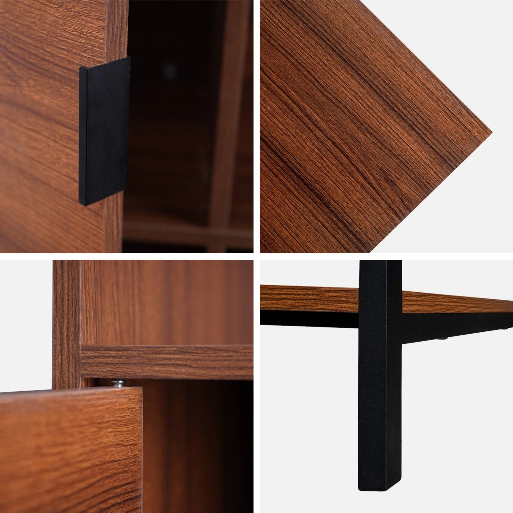 Libreria effetto legno tinto noce, 9 scomparti, noce